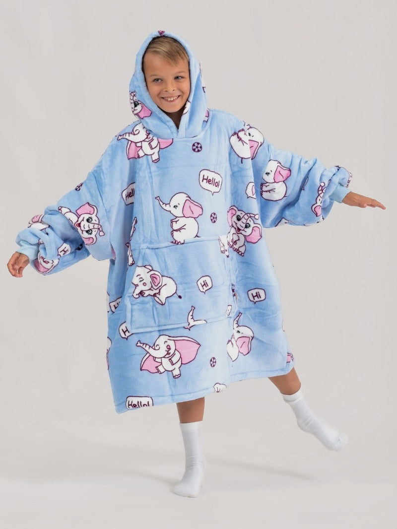 Kids Elephant – Oversized Hoodie Blanket for Kids