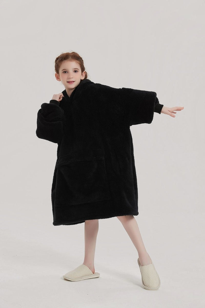 Black Kids🖤 – Oversized Hoodie Blanket for Kids