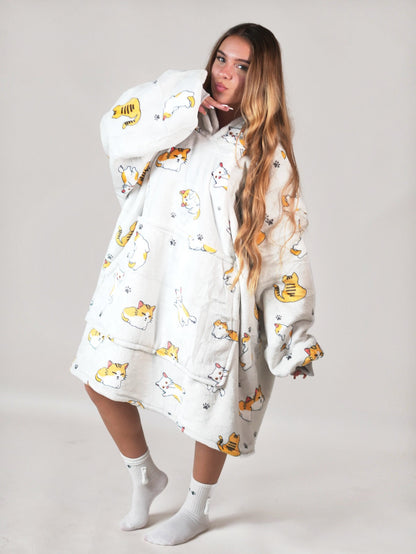 Cozy Meow 🐱 – Oversized Hoodie Blanket