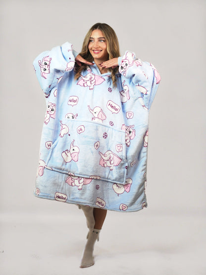 Cozy Elephant🐘 – Oversized Hoodie Blanket