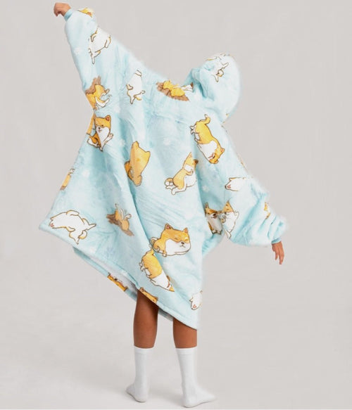 Cozy Kids Doggy – Fluffy Oversized Hoodie Blanket for Kids