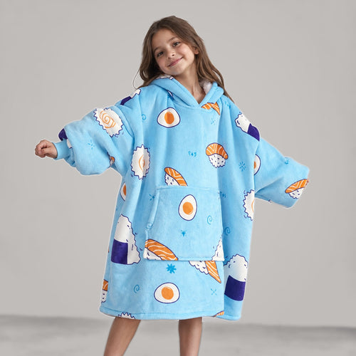 Cozy Kids Sushi – Oversized Hoodie Blanket for Kids