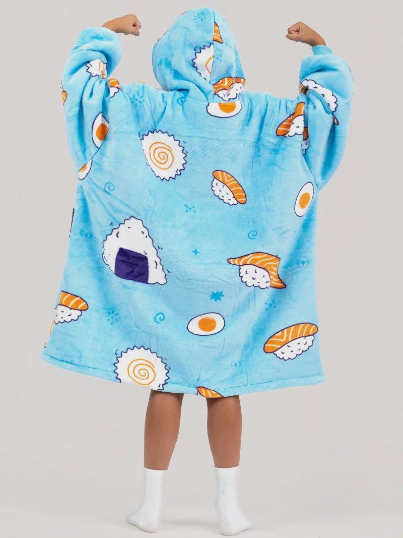 Cozy Kids Sushi – Oversized Hoodie Blanket for Kids