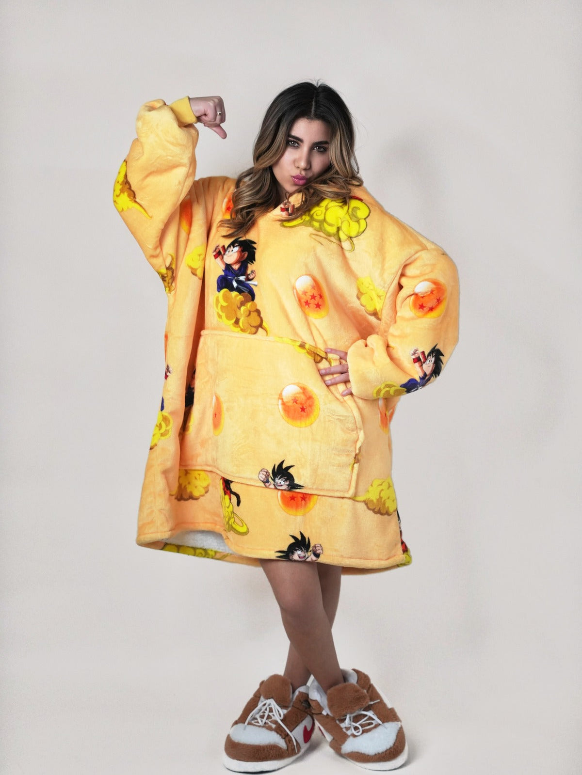 Cozy DragonBall 🐉 – Oversized Hoodie Blanket
