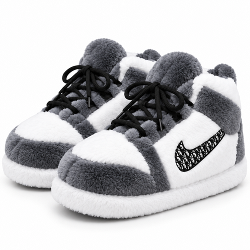 Cozy GrayDior’s Edition – Fluffy Cloud Slippers