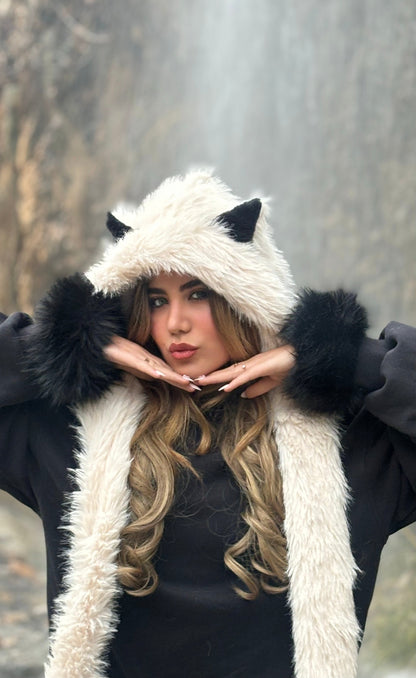 Snow Baby Hooded Scarf - Caramel