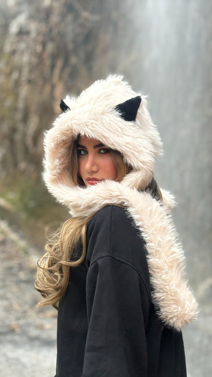 Snow Baby Hooded Scarf - Caramel