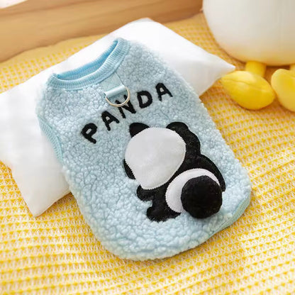 Cozy Mini Panda – Fluffy Fleece Vest for Pets