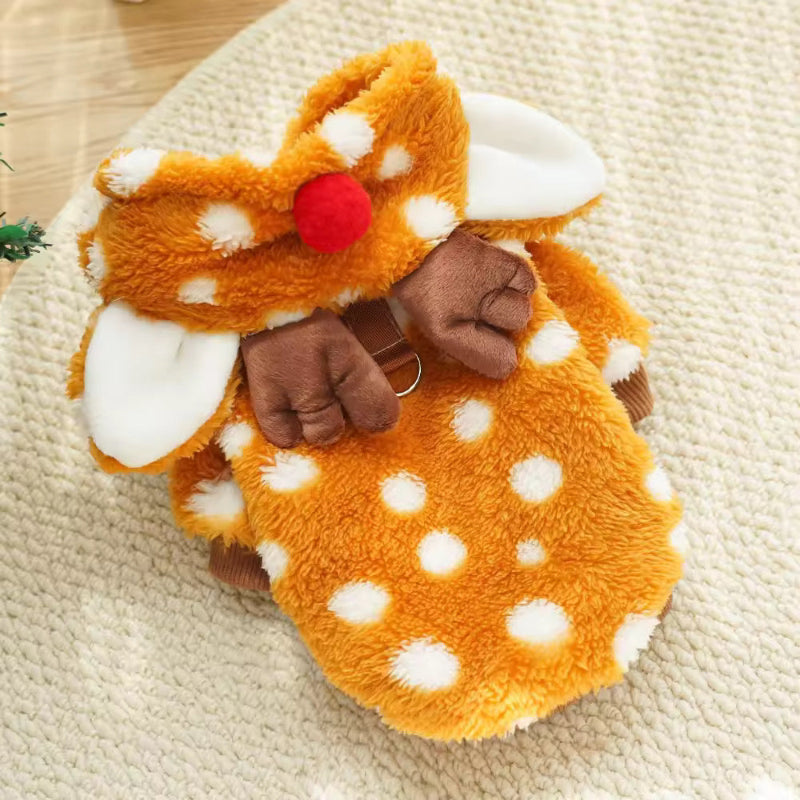 Cozy Deer – Fluffy Reindeer Hoodie for Pets
