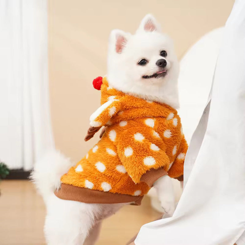 Cozy Deer – Fluffy Reindeer Hoodie for Pets