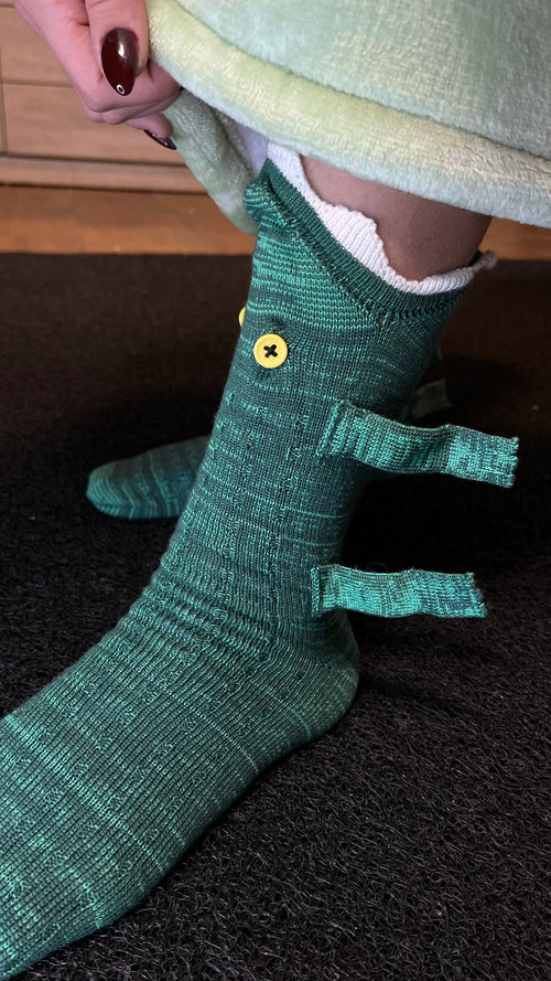 Cozy T-Rex 🦖 – “Bite Me” Socks