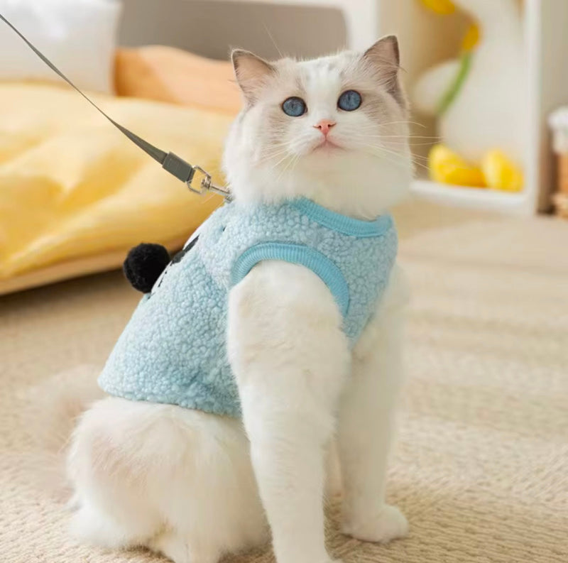 Cozy Mini Panda – Fluffy Fleece Vest for Pets