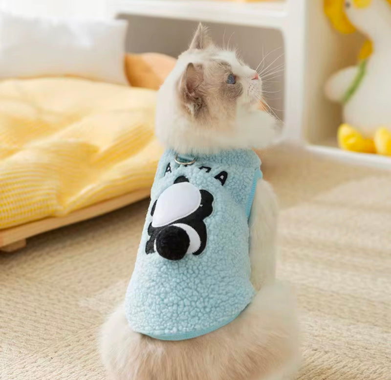 Cozy Mini Panda – Fluffy Fleece Vest for Pets