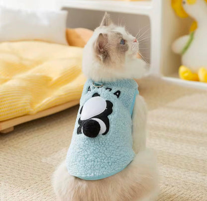 Cozy Mini Panda – Fluffy Fleece Vest for Pets