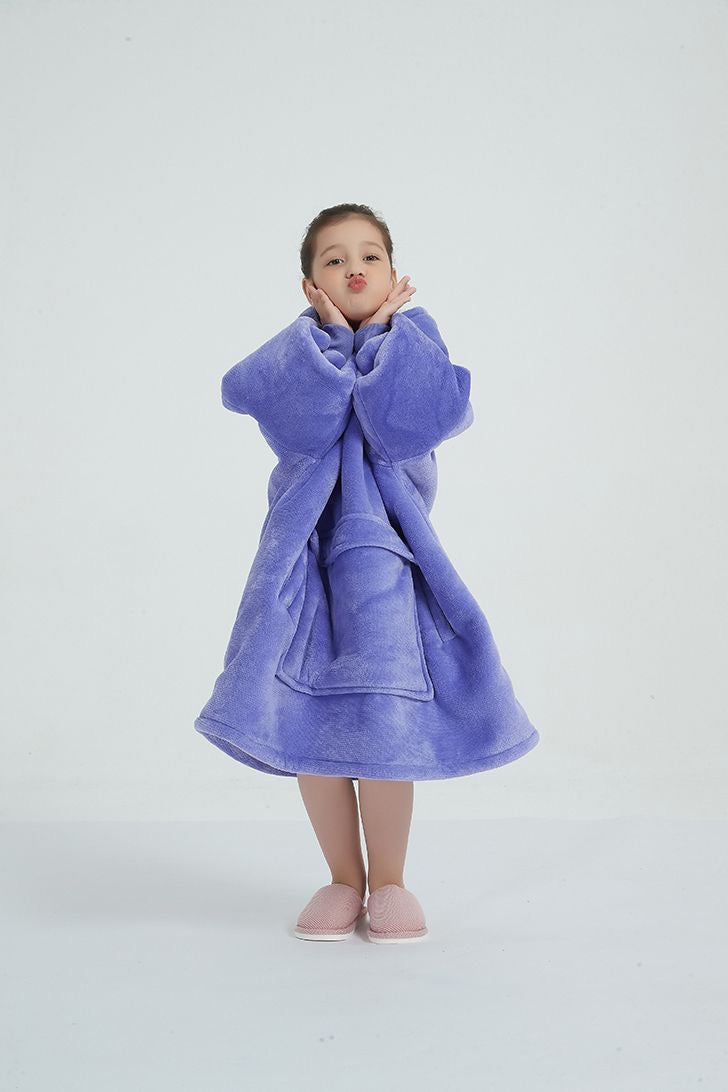 Cozy Purple Kids💜 – Oversized Hoodie Blanket for Kids